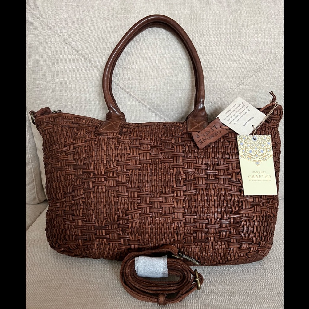 NWT uniquely crafted woven handbags by artisans in india